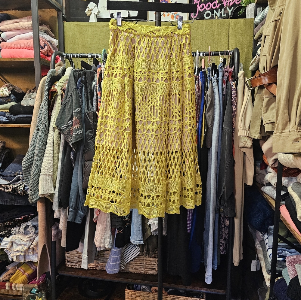 Yellow Lace Women's Skirt